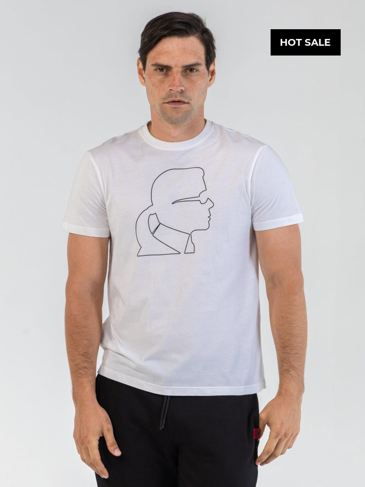 Camiseta Blanca Hombre Karl Lagerfeld - Camiseta