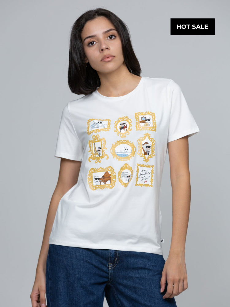 Camiseta Blanca Mujer Karl Lagerfeld - Camiseta