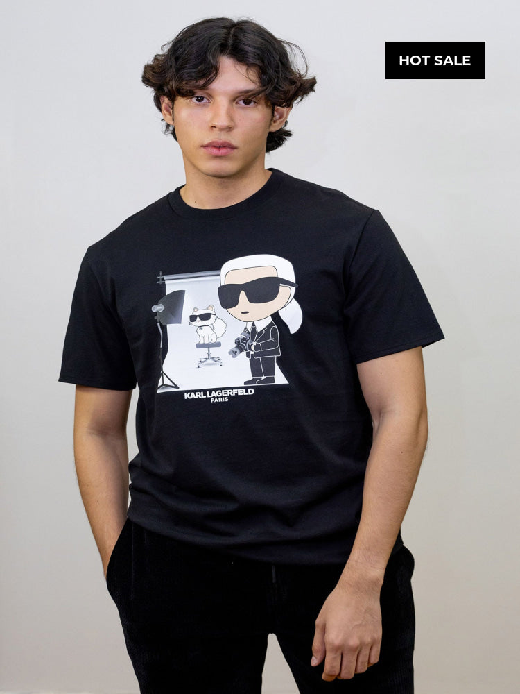 Camiseta Negra Hombre Karl Lagerfeld - Camiseta