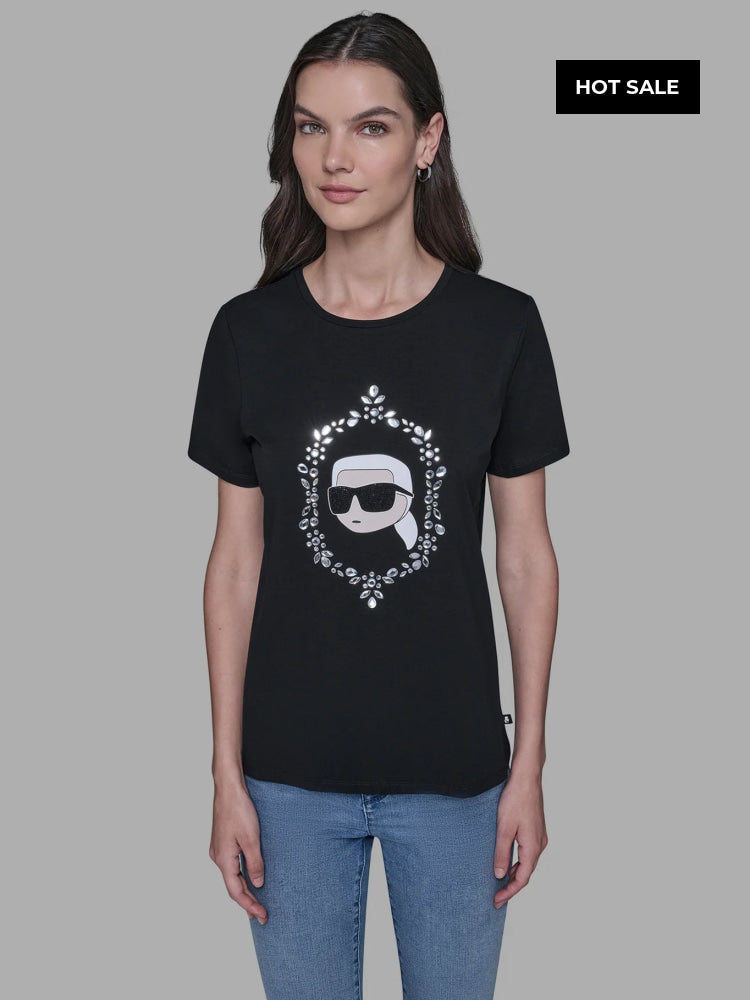 Camiseta Negra Mujer Karl Lagerfeld - Camiseta