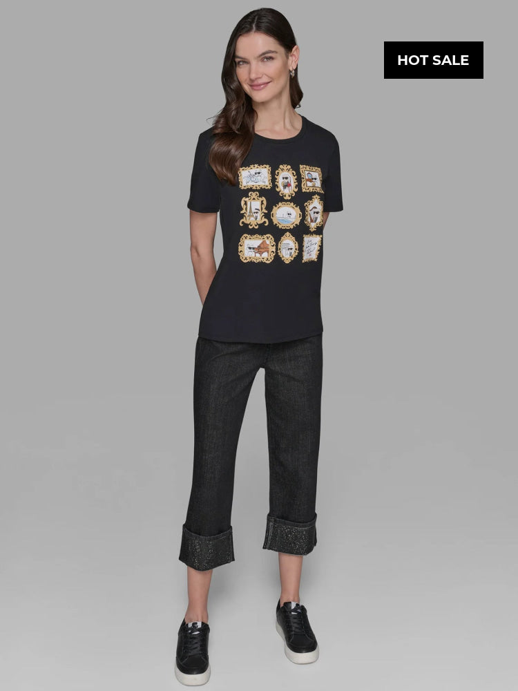 Camiseta Negra Mujer Karl Lagerfeld - Camiseta