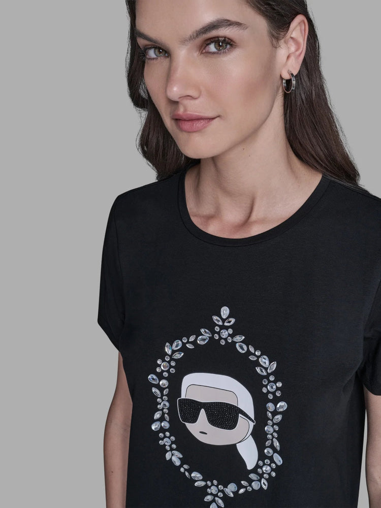 Camiseta Negra Mujer Karl Lagerfeld - Camiseta