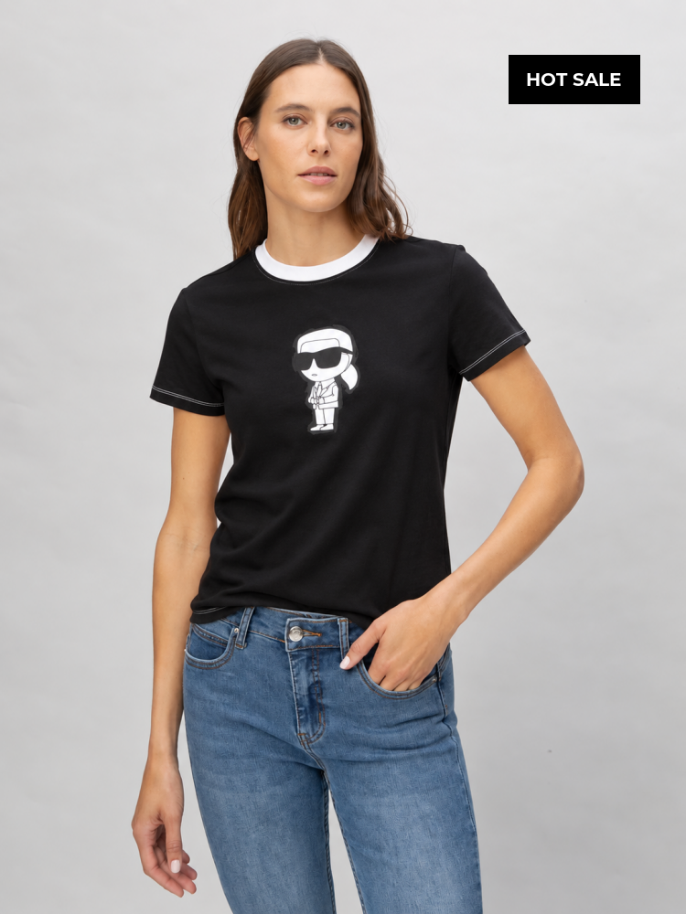 Camiseta Negra Mujer Karl Lagerfeld - Camiseta