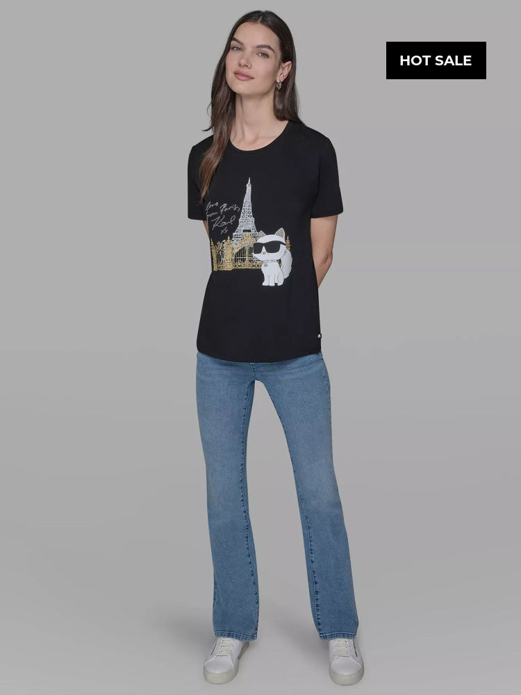 Camiseta Negra Mujer Karl Lagerfeld - Camiseta