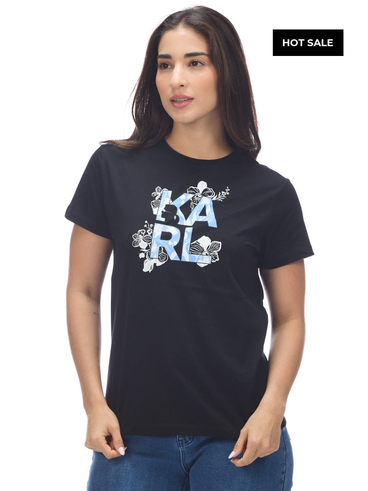 Camiseta Negra Mujer Karl Lagerfeld - Camiseta