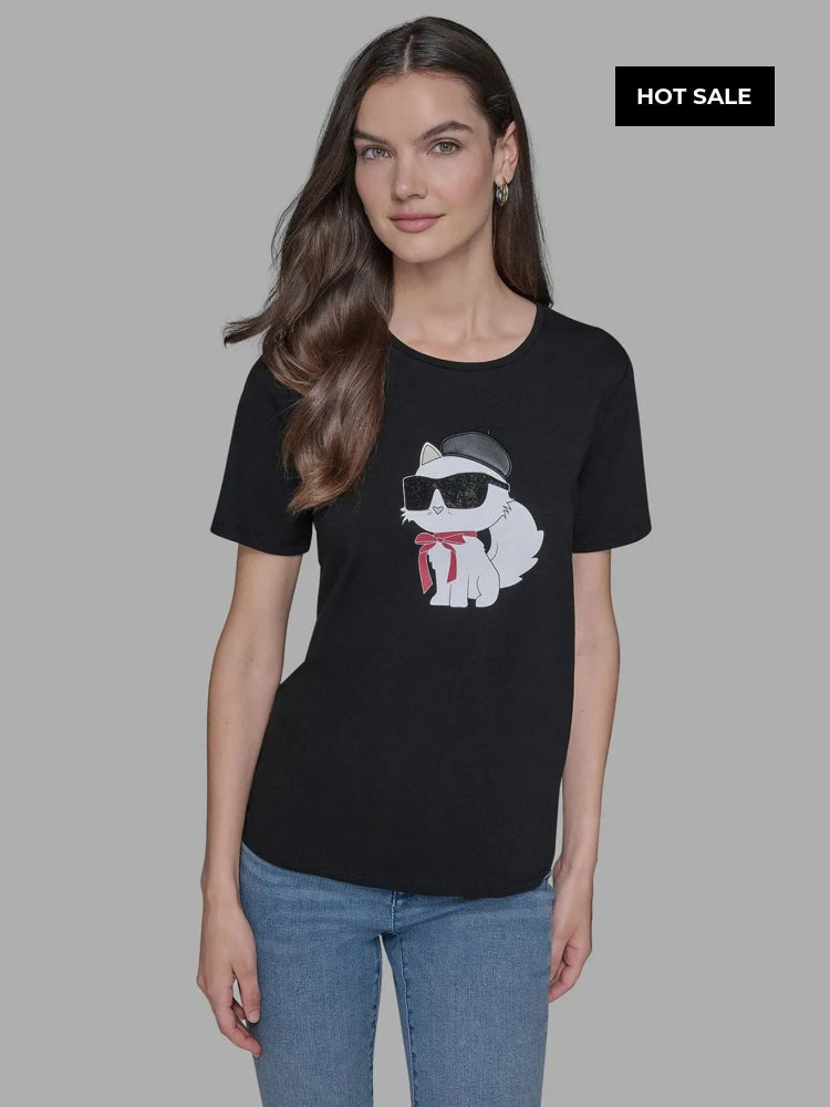 Camiseta Negra Mujer Karl Lagerfeld - Camiseta