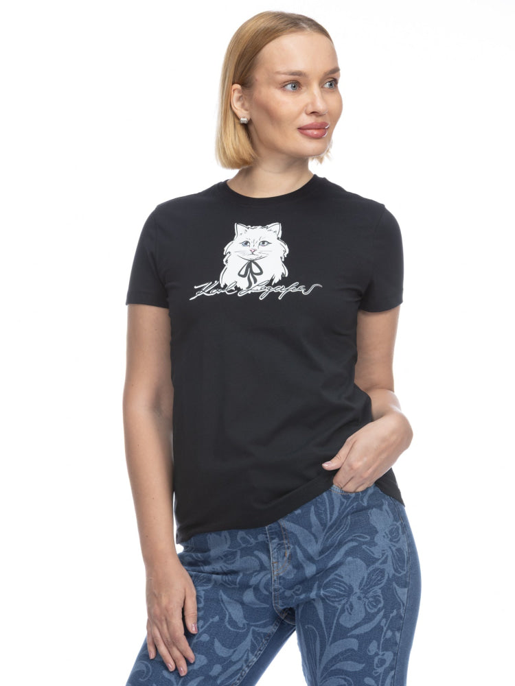 Camiseta Negra Mujer Karl Lagerfeld - Camiseta