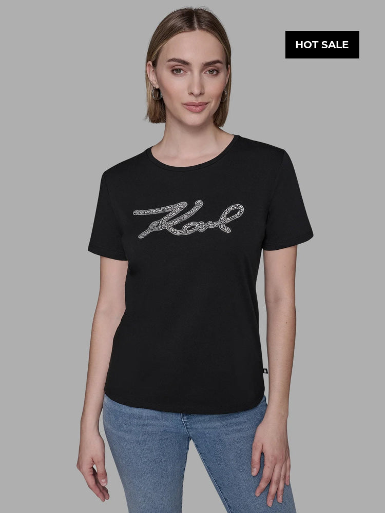 Camiseta Negra Mujer Karl Lagerfeld - Camiseta