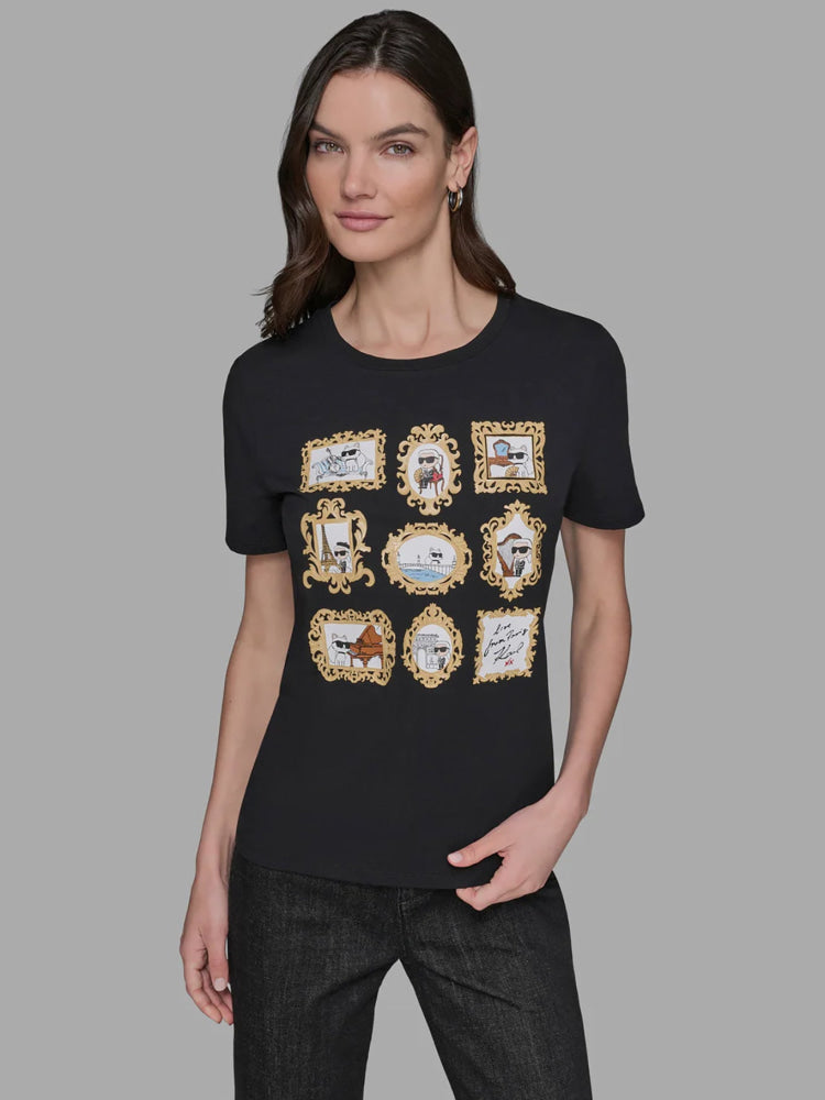 Camiseta Negra Mujer Karl Lagerfeld - Camiseta