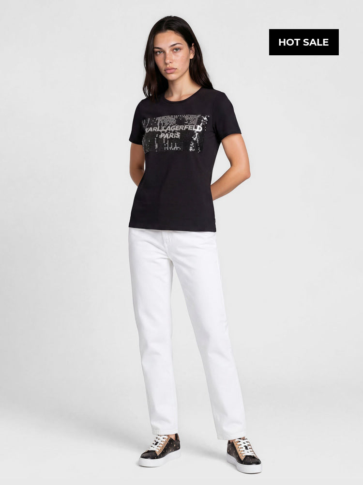 Camiseta Negra Mujer Karl Lagerfeld - Camiseta