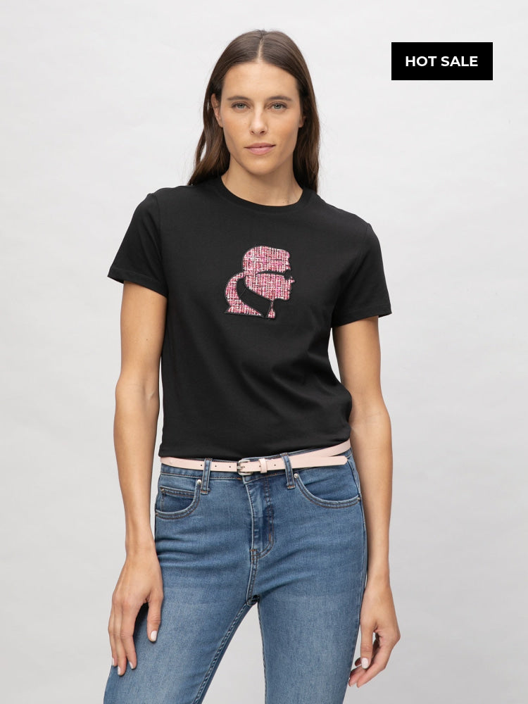Camiseta Negra Mujer Karl Lagerfeld - Camiseta