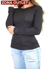 Camiseta Women Slim Tommy Hilfiger Black Camiseta