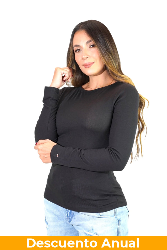 Camiseta Women Slim Tommy Hilfiger Black Camiseta