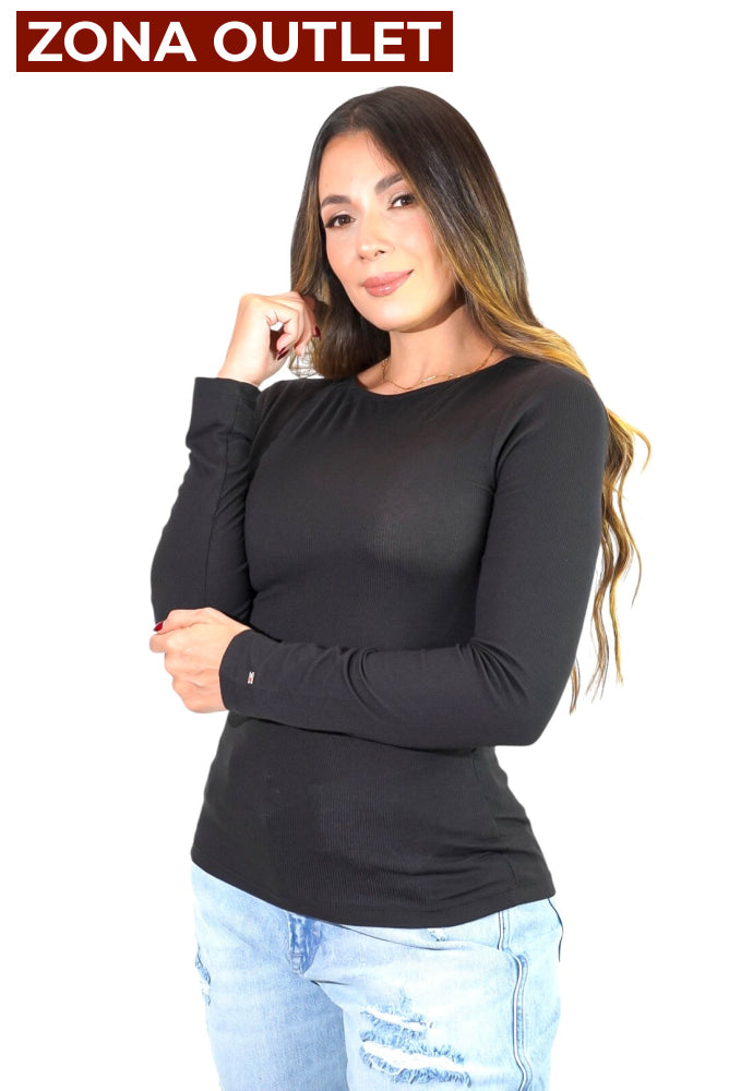 Camiseta Women Slim Tommy Hilfiger Black Camiseta