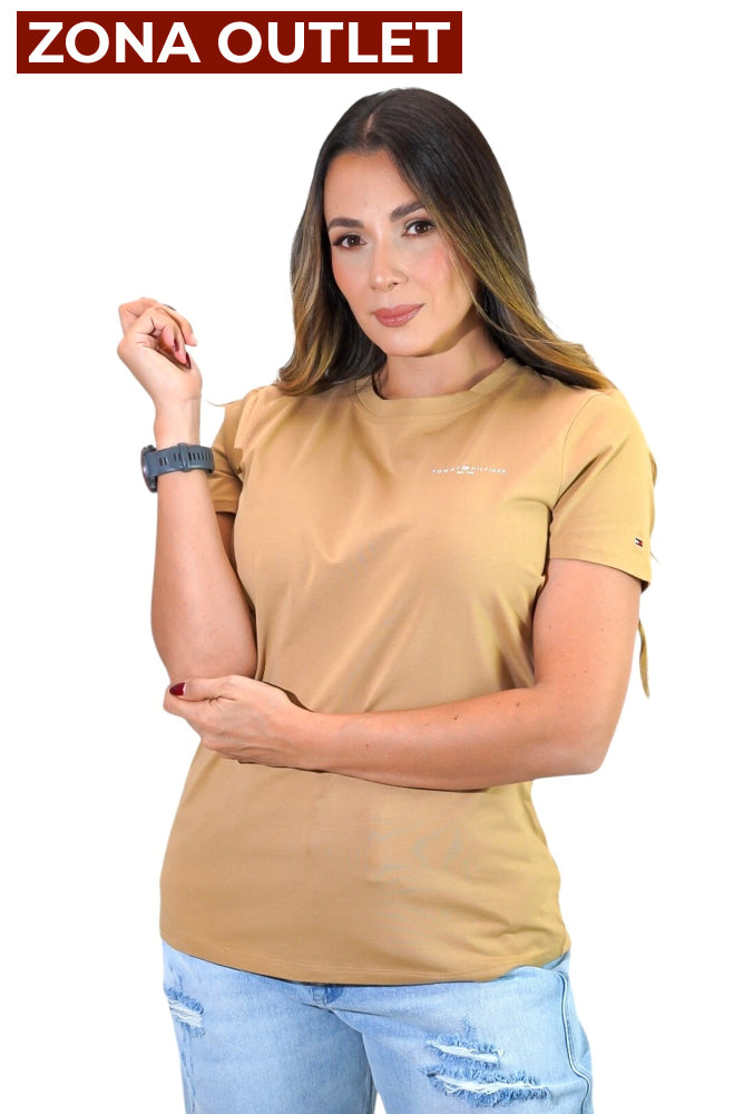 Camiseta Women Tommy Hilfiger Khaki Camiseta