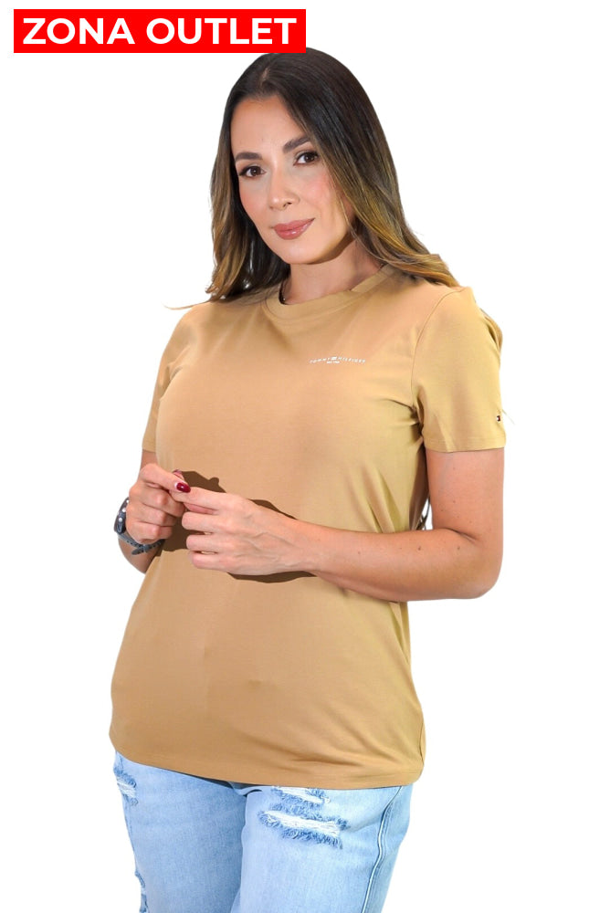 Camiseta Women Tommy Hilfiger Khaki Camiseta