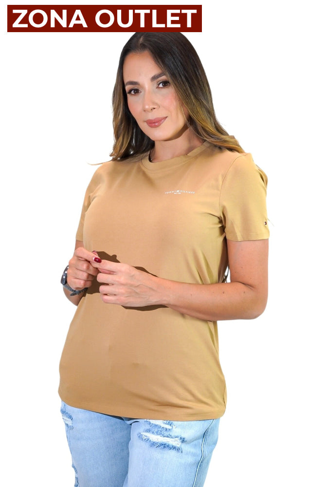 Camiseta Women Tommy Hilfiger Khaki Camiseta
