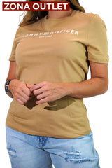 Camiseta Women Tommy Hilfiger Khaki Camiseta