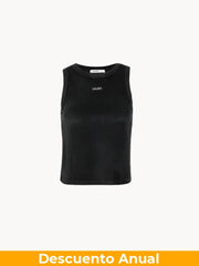 CELĒIT Label Tank Top Black Camiseta