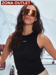 CELĒIT Label Tank Top Black Camiseta