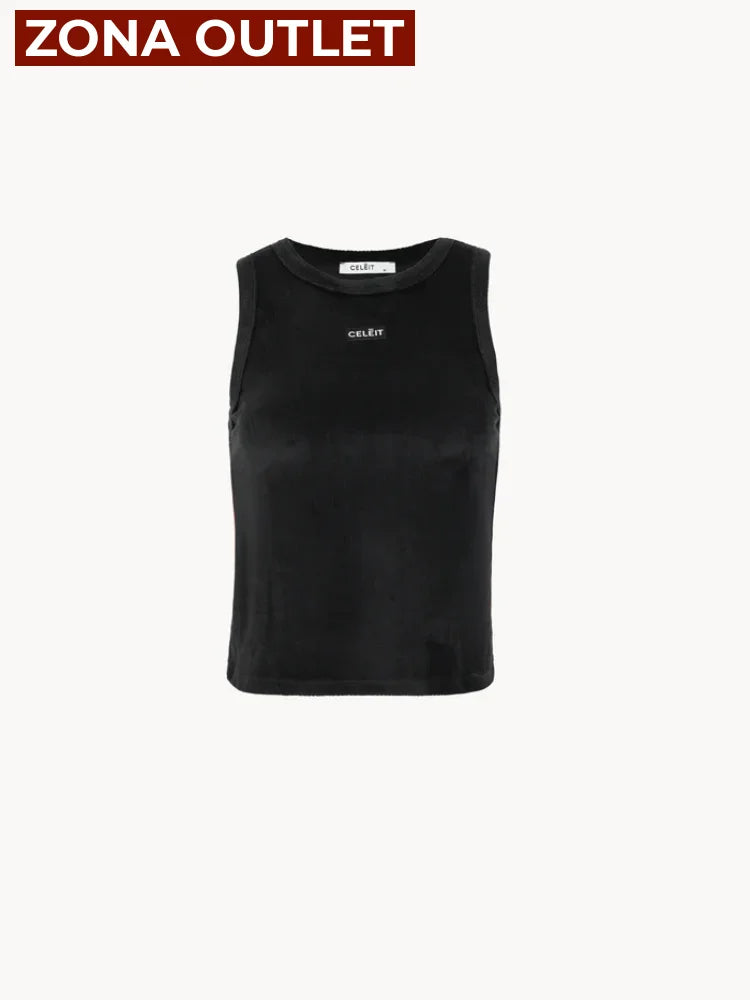 CELĒIT Label Tank Top Black Camiseta