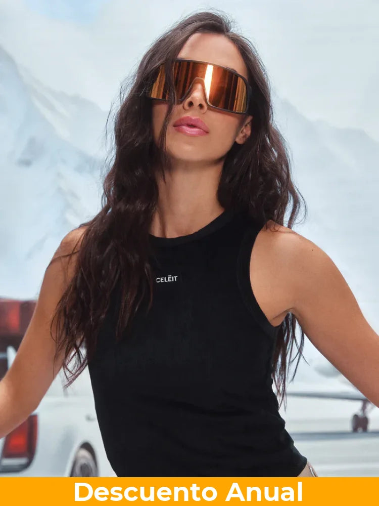 CELĒIT Label Tank Top Black Camiseta