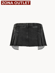CELĒIT Mini Skirt Black Falda