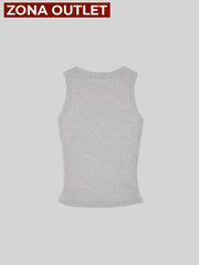 CELĒIT Rib Tank Top Gris Camiseta