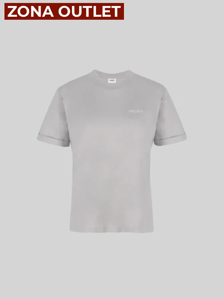 CELĒIT T-Shirt Cotton Grey Camiseta