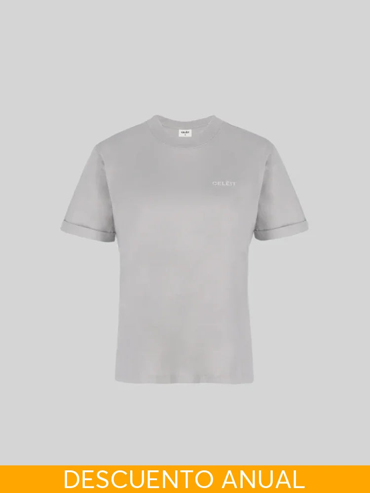 CELĒIT T-Shirt Cotton Grey Camiseta