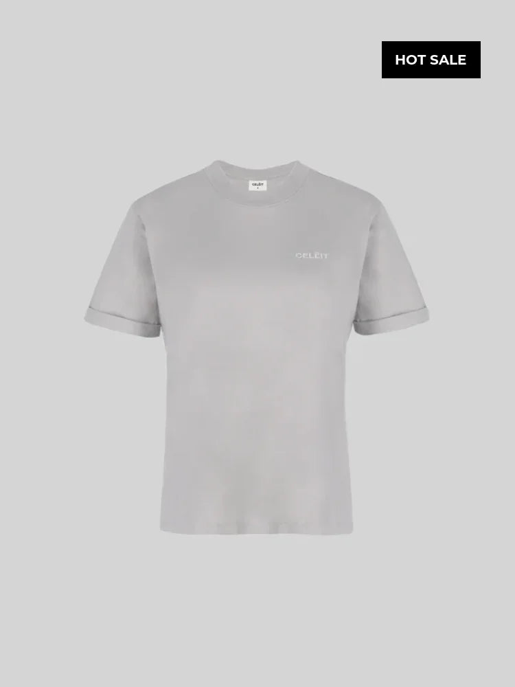 CELĒIT T-Shirt Cotton Grey Camiseta