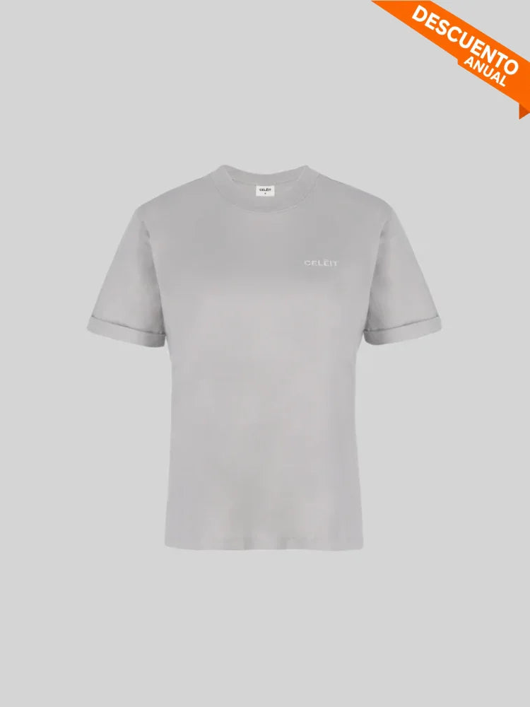 CELĒIT T-Shirt Cotton Grey Camiseta