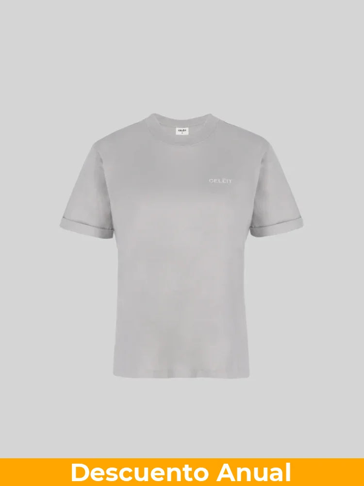 CELĒIT T-Shirt Cotton Grey Camiseta