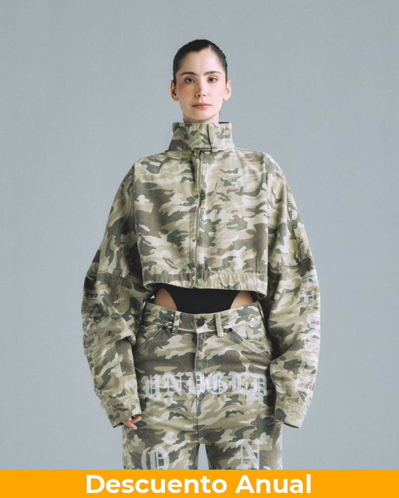 Cropped Hoodie Undergold Camo Chaqueta