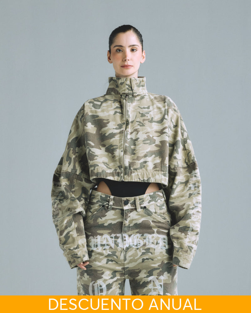 Cropped Hoodie Undergold Camo Chaqueta