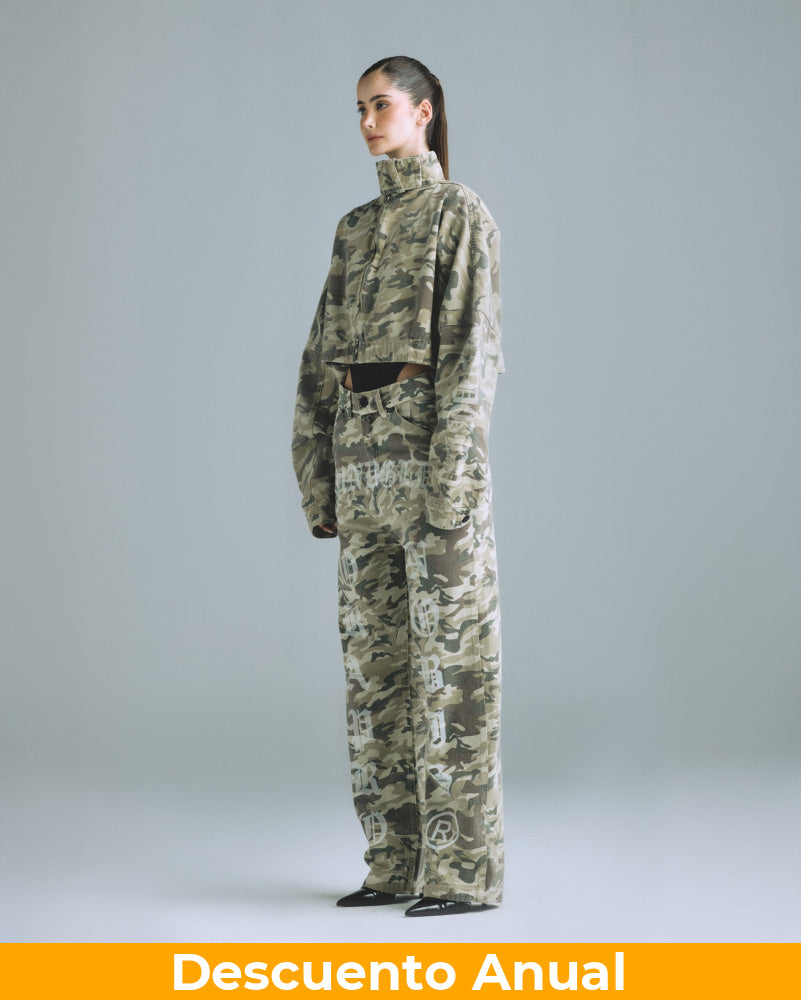 Cropped Hoodie Undergold Camo Chaqueta