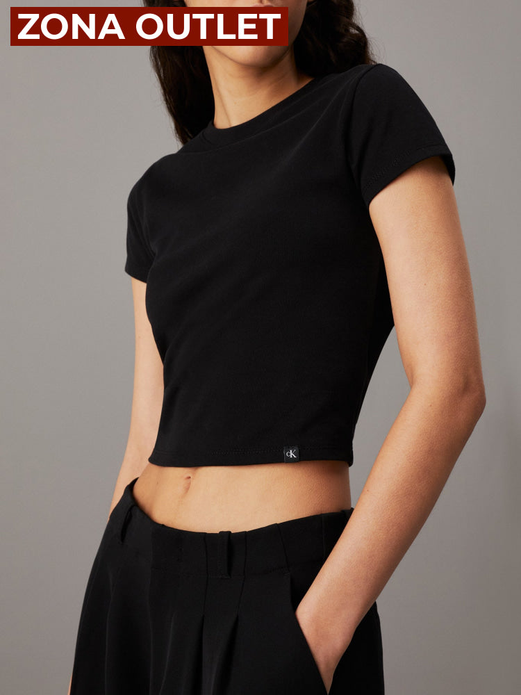 Cropped T-Shirt Calvin Klein Women Black Camiseta
