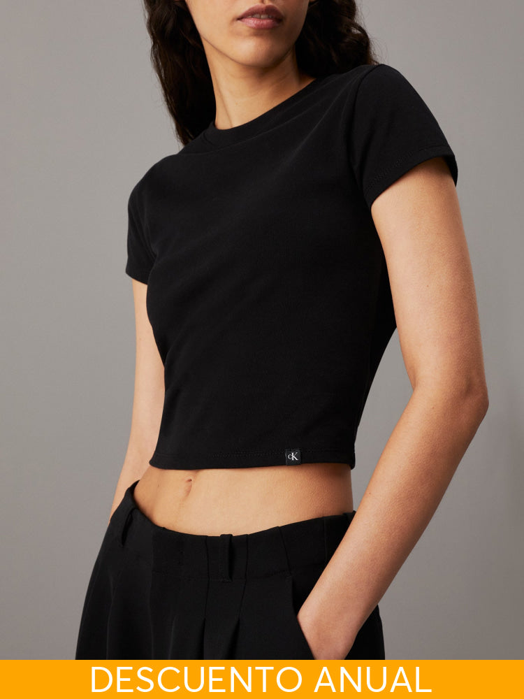 Cropped T-Shirt Calvin Klein Women Black Camiseta