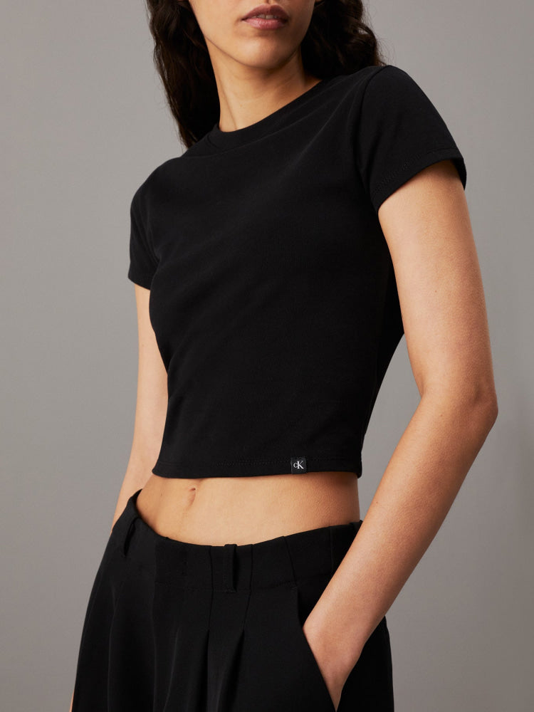 Cropped T-Shirt Calvin Klein Women Black Camiseta
