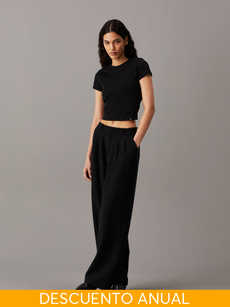 Cropped T-Shirt Calvin Klein Women Black Camiseta