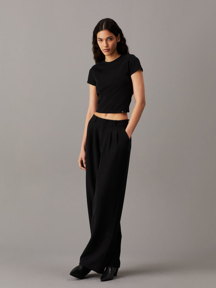 Cropped T-Shirt Calvin Klein Women Black Camiseta