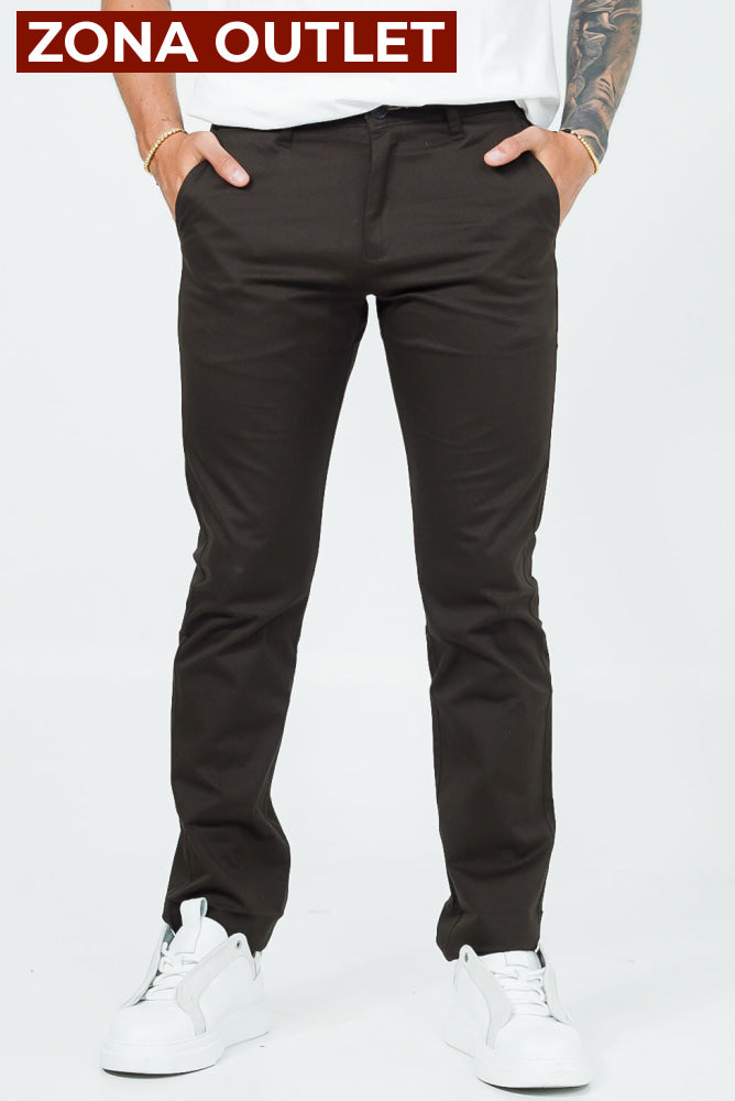 Dril Tailored Oscar De La Renta Coffee 40 Pantalones