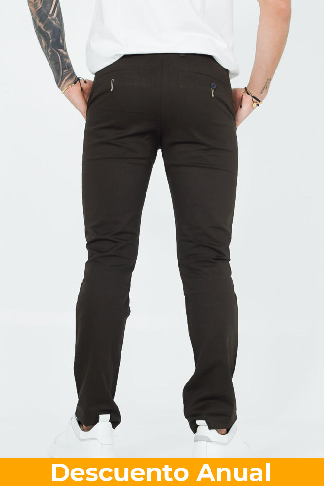 Dril Tailored Oscar De La Renta Coffee 40 Pantalones