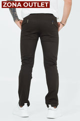 Dril Tailored Oscar De La Renta Coffee 40 Pantalones