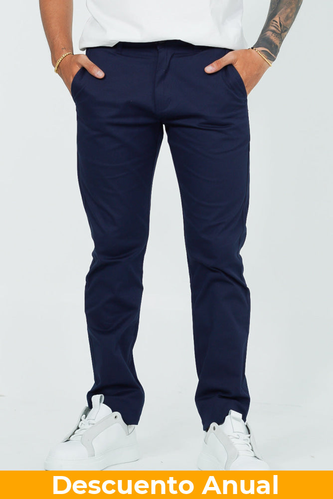 Dril Tailored Oscar De La Renta Navy 38 Pantalones