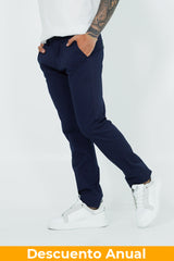 Dril Tailored Oscar De La Renta Navy 38 Pantalones