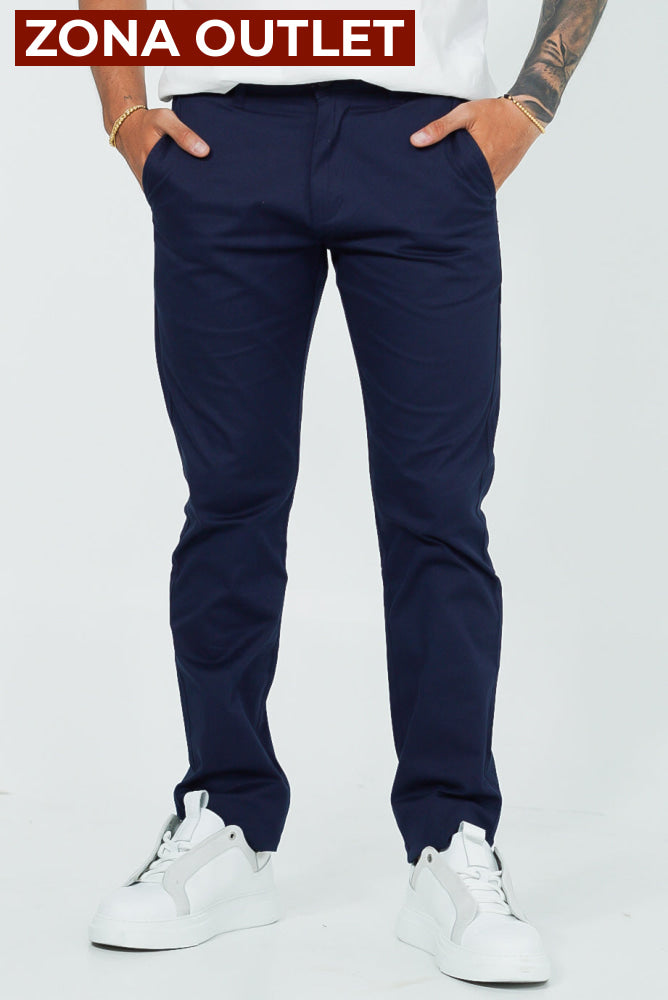 Dril Tailored Oscar De La Renta Navy 38 Pantalones