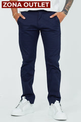 Dril Tailored Oscar De La Renta Navy 38 Pantalones