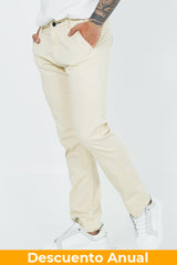 Dril Tailored Oscar De La Renta Sand Pantalones