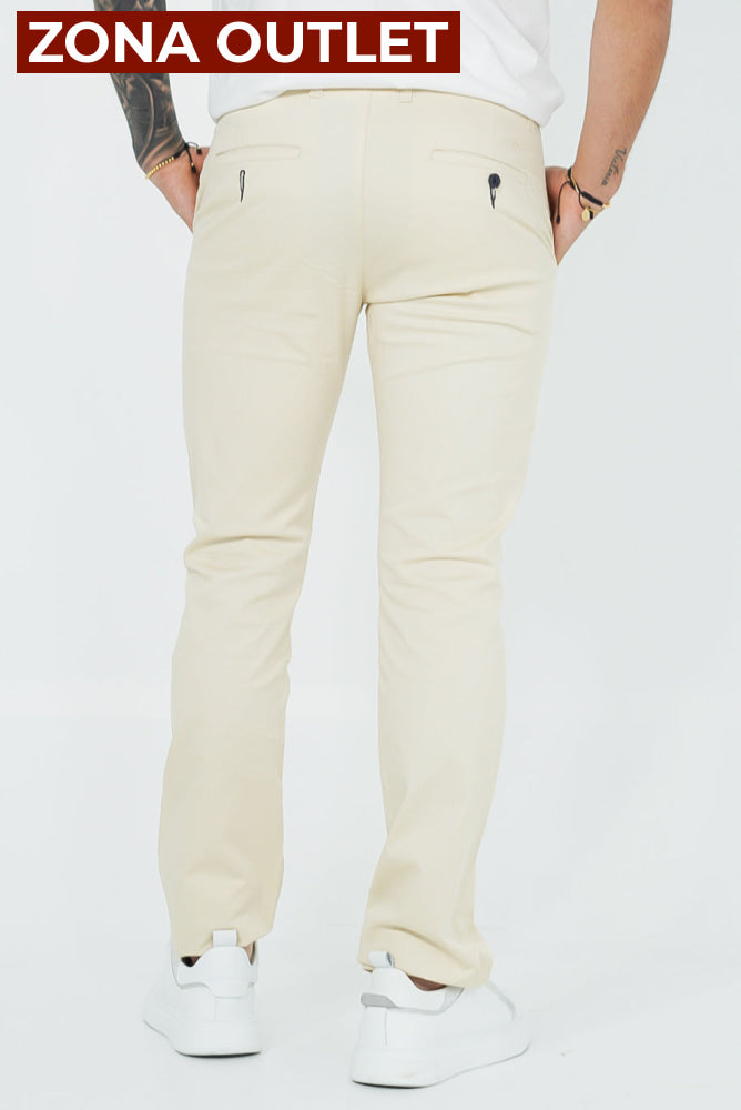 Dril Tailored Oscar De La Renta Sand Pantalones